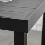 Trädgårdsbord i Komposit 4 Personer, Underhållsfritt Matbord i Aluminium och Plast, Modern Design för Uteplatsen, Svart, 80 x 80 x 74 cm