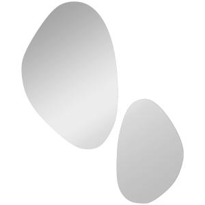 Väggspegel 2-pack Industriell Svart Metall för Hall Fönsterdesign Kiselform Dekorativ Hängspegel 70x46 cm