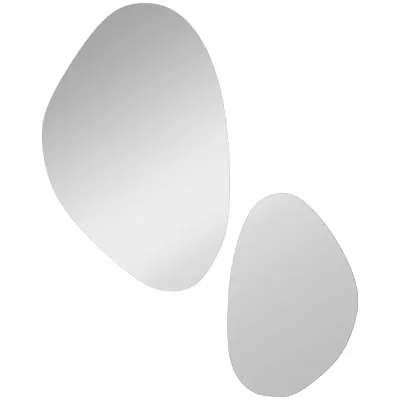 Väggspegel 2-Pack Industriell Svart Metall 70x46 cm