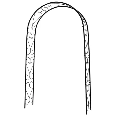 Rosenbåge Trädgårdsbåge Svart av Stål 125 x 37 x 230 cm