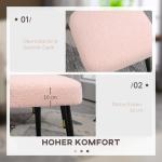 Fotpall Fotstöd Rosa av Kashmirlook och Stål för Vardagsrum Fyrkantig Pall Elegant Design