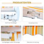Vikarmsmarkis med Handvev Solskydd Gulbeige Aluminium för Balkonger och Terrasser Väderbeständig Stabil Utfällbar Markis