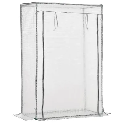 Litet Växthus Tunnelväxthus Vit av Stål 101 x 50 x 150 cm