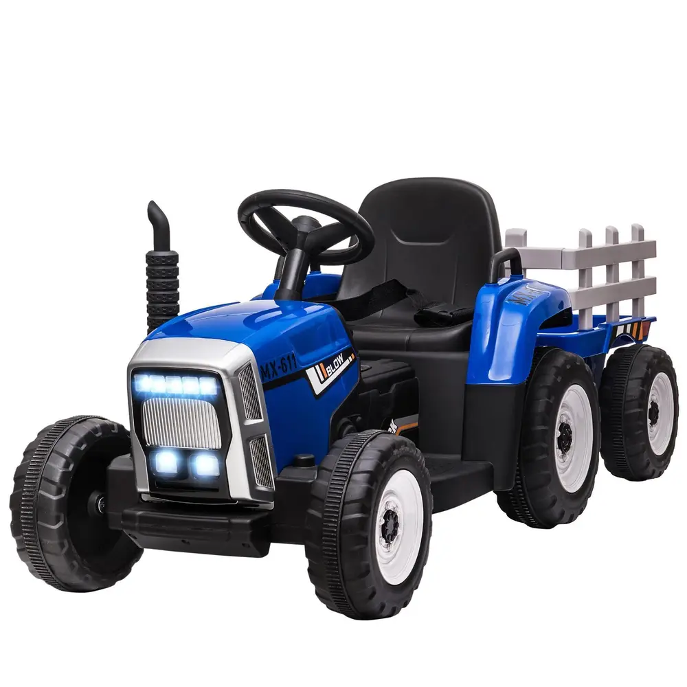 Elektrisk Traktor Elbil för Barn Blå av Plast för Barn 3-6