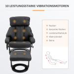 Massagestol med Pall, Bekväm TV-Fåtölj i Konstläder, Avslappnande Massagefunktion för Vardagsrummet, Svart, 76 x 80 x 102 cm
