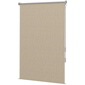 Vertikal Markis Rullgardin Beige av Tyg och Metall för Paviljong och Trädgård Balkonggardin med Handvev Mörkläggning 120 x 185 cm