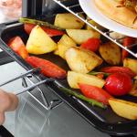 Miniugn Bordsugn med Grillgaller Svart av Rostfritt Stål för Kök Ugn med Timer och Bakplåt 16 l 1400 W