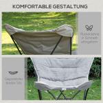Hopfällbar Campingstol, Vadderad Utomhusstol, upp till 120 kg, för Trädgård, Camping och Strand