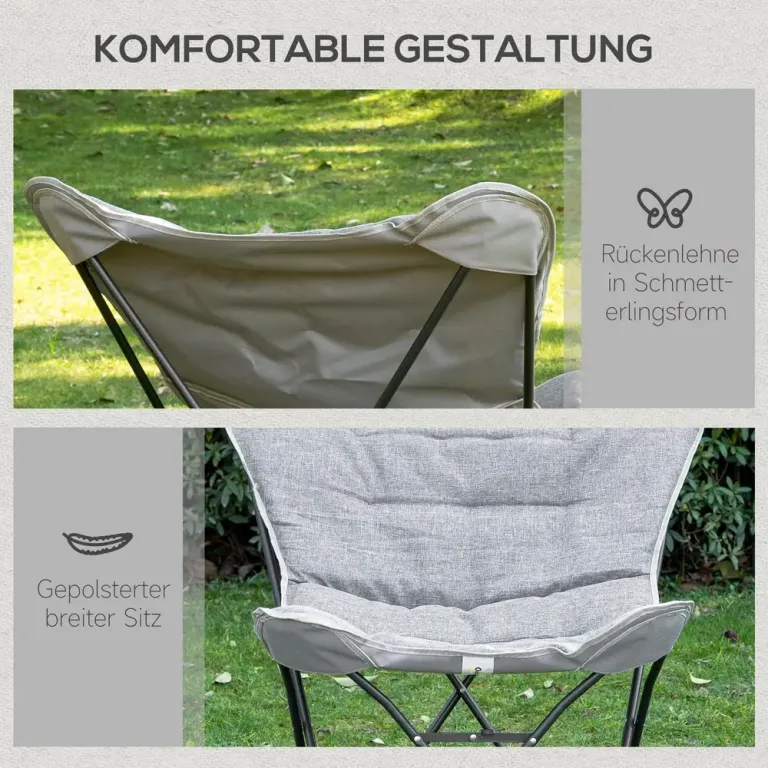 Hopfällbar Campingstol Vadderad Utomhusstol Upp till 120