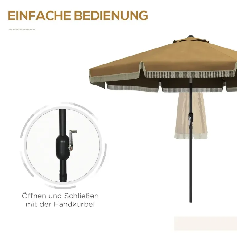 Parasoll Uteplatsparasoll Khaki av Polyester 265 cm