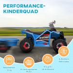 Fyrhjuling Barnfordon Blå av Metall och Plast för Barn 1,5-3 År med Släp och 6V Batteri Säkert Fordon Hastighet 2,5 km/h