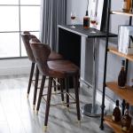 Barstol 2-Pack Eleganta Bistrostolar med Fotstöd och Ryggstöd Matsalsstol PU Brun 52 X 53 X 101 Cm