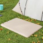 Luftmadrass Campingsäng Blå av Polyester och PVC för Camping och Gäster Hopfällbar Luftbädd för 2 Personer med Fotpump 195 x 140 x 10 cm