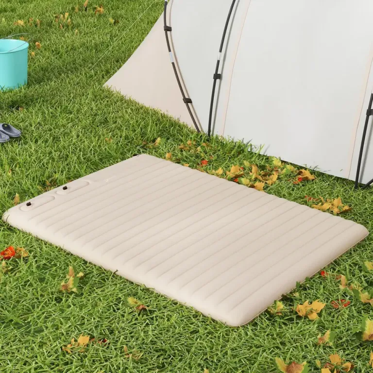 Luftmadrass Campingsäng Blå av Polyester 195 x 140 x 10 cm