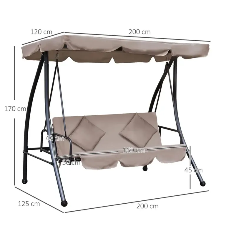 Hammock 3-Sits 2-i-1 200 x 125 x 170 cm
