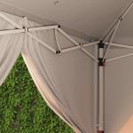 Pop up Paviljong med Fönster och Dragkedja samt Sidoväggar för Trädgård Hållbar och Stabil Vit Polyester och UV-skydd 6 x 3 m
