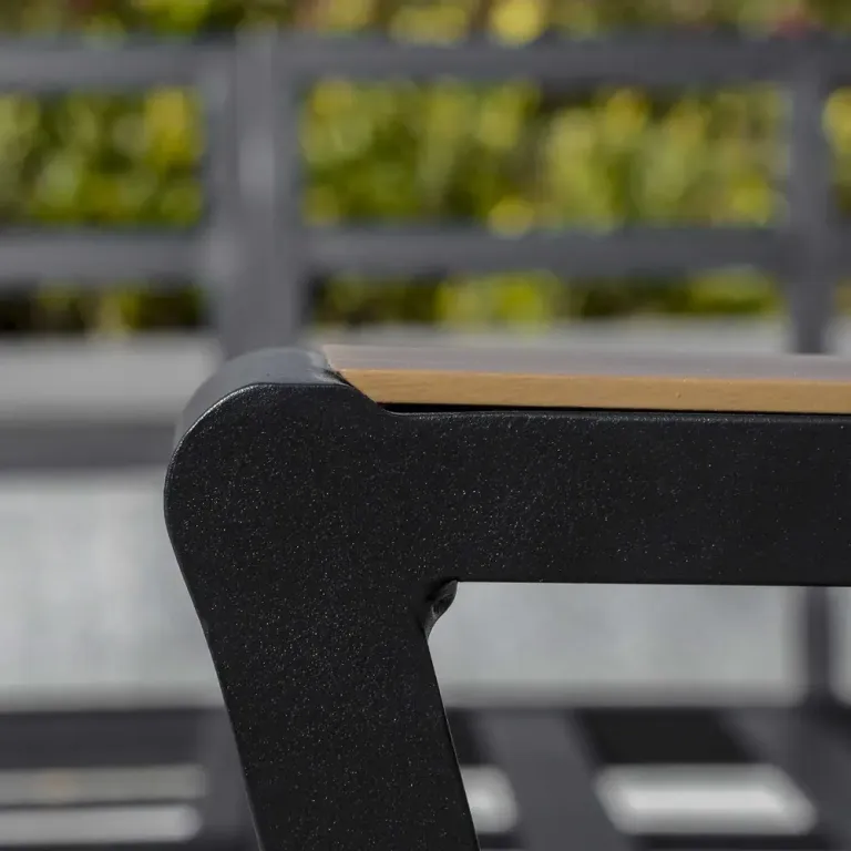 Loungegrupp i Aluminium 4 Delar Utemöbel med L-soffa