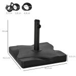 Parasollställ Paraplyhållare Metall för Ø35/38/48 Mm Paraplyer Stabil och Robust Svart 45 X 45 X 39 Cm