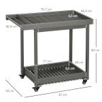 Serveringsvagn för Utomhusbruk, Rullbar Grillvagn med Handdukshållare, Praktisk Avlastningsyta för Trädgård, Natur, 87 x 50 x 80 cm