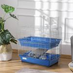 Smådjursbur Gnagarbur 2 Plan med Tillbehör Plast och Metall för Marsvin och Kaniner Blågrå 72 X 44 X 67 Cm