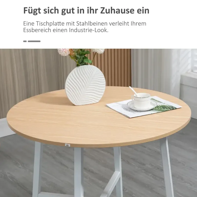 Matbord i Industriell Stil Rustik Brun 120 cm, Natur