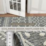 Indoor/Outdoor Matta med Boho Design, Easy Clean, Grå