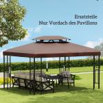 Paviljontak Prisvärd Mörkbrun Polyester för Trädgårdspaviljong som Reservtak för Skydd mot Sol och Regn i Trädgården 3x4m