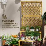Blomsterhylla med 2 Våningar och Spaljé samt Tak för Klätterväxter Hållbar och Stabil Gul Massivt Trä 75 x 50 x 166 cm