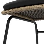 Trädgårdsmöbelset Balkongmöbler Gul av Rotting och Polyester för Uteplats och Balkong 3 Delar med Soffbord och 2 Stolar Sittset