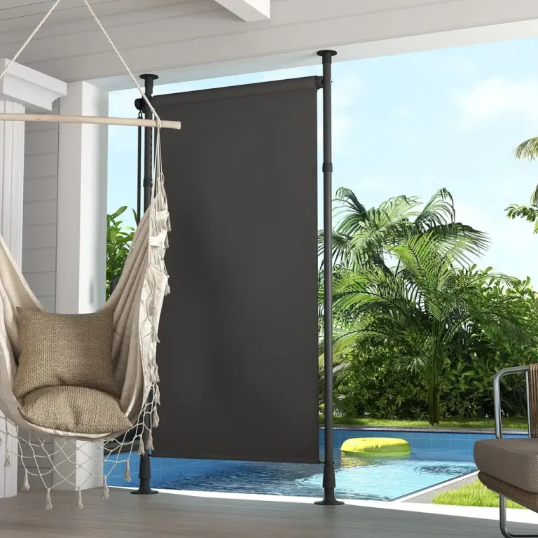 Vertikal Markis Mörkgrå av Polyester 120 x 220-310 cm