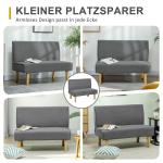 Soffa Loveseat Grå av Tyg med Manchesterlook och Trä för Vardagsrum 2-Sits Stoppad Soffa 110 x 62 x 85 cm