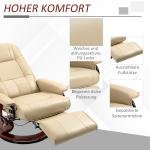 Justerbar Liggstol med Liggfunktion, upp till 120 kg, Konstläder, Kräm, 78 x 87 x 100 cm