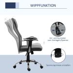 Ergonomisk Kontorsstol med Vippfunktion Höjdjusterbar 360° Vridbar Skrivbordsstol med Armstöd upp till 120 Kg Grå