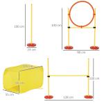 Agility Häckset Hundträningsset Hinderbana Plast och Polyester för Aktiv Hundträning Gul 128 X 23 X 9-100 Cm