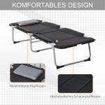 Hopfällbar Tältsäng med Kudde, Lätt Campingsäng för Utomhusbruk, Bekväm Sovplats för Camping och Gäster, Svart/Silver, 183 x 66 x 33 cm
