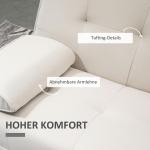 Bäddsoffa 3-Sits Soffa Grå av Tyg med Linnelook för Vardagsrummet Scandi Design med Hopfällbart Bord Lastkapacitet upp till 250 kg