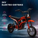 Elmotorcykel för Barn, 24V, med Horn, Ljus och Vridreglage, 8–16 km/h, 8–12 År, Röd