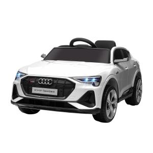 Elektrisk Bil Audi E-Tron för Barn, Licensierad Leksaksbil med Fjärrkontroll, Lyxig Körupplevelse med Musik, Vit, 3-5 år