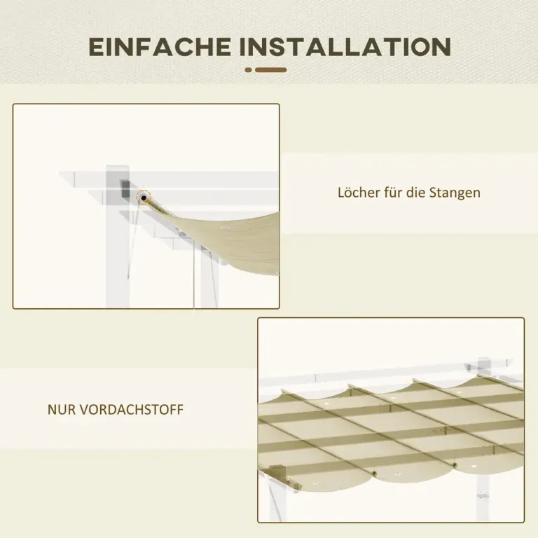 Ersättningstak Pergola Tak Beige av Polyester 3 x 3 m