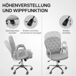 Ergonomisk Kontorsstol med Armstöd och Vadderat Ryggstöd, Ljusgrå