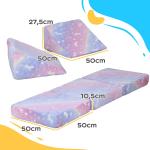 Leksoffa Barnsoffa Rosa av Skum och Sammetslook för Barnrum 5 Delar Modulär Soffa med Liggfunktion för 2-3 Barn