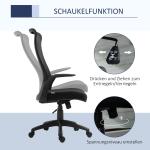 Ergonomisk Kontorsstol i Mesh, Bekväm Skrivbordsstol med Andasfunktion, Höj- och Sänkbar Snurrstol för Kontor, Svart