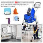 Städvagn Hushållsvagn med Bakpress Blå av Plast och Metall för Städning Vagn med Hink 26 l och Korg 73 x 45 x 95 cm