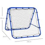 Fotbollsrebounder Kickback Goal Rebound Wall Net Justerbart 5 Nivåer Stål för Träning och Spel Blå 100 X 95 X 90 Cm