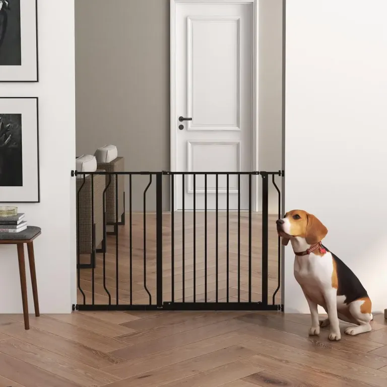 Hundgrind för Spännfäste Justerbar Bredd Svart