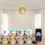 Taklampa Månlampa 3D Krämvit av Plast för Kök och Matsal Hängande Lampa med App och Musik