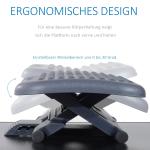 Ergonomiskt Fotstöd Justerbar Höjd och Lutning Halkfri Yta med Massageknoppar Mörkgrå 46 X 35 Cm