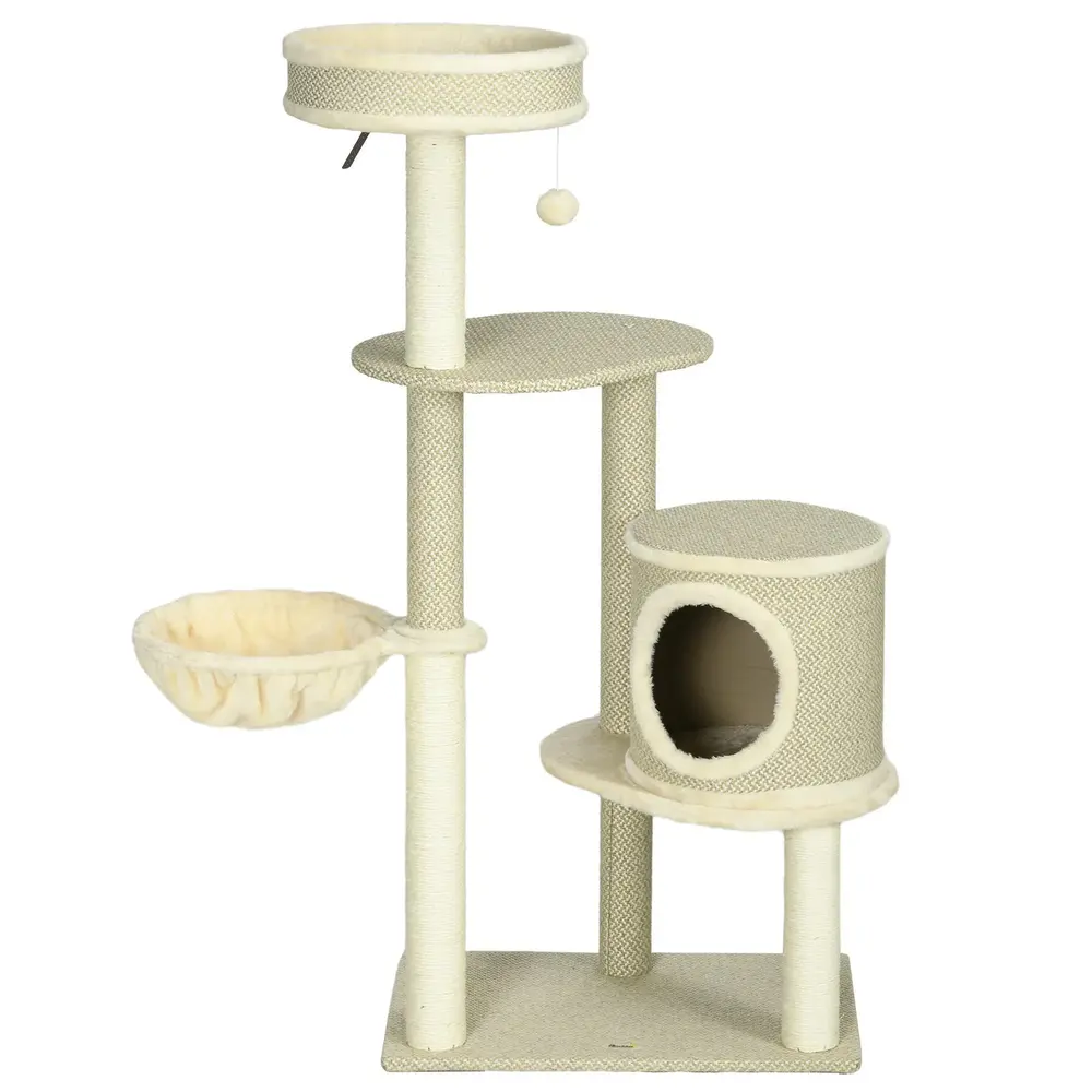 Klösträd Beige av Sisal och Plysch 124 Cm