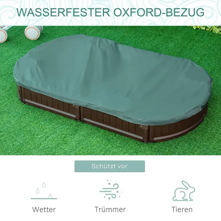 Sandlåda Leklåda Mörkgrön av HDPE 183 x 105 x 22,5 cm