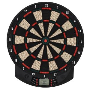 Elektronisk Darttavla, Automatisk Poängsättning, 6 Dart, 30 Darthuvuden, 26 Spel och 185 Träffalternativ för 8 Spelare, Ljudeffekter, Svart, 44 x 39,5 x 2,2 cm